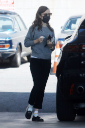 Lily Collins - At a gas station in West Hollywood April 5, 2021