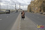 Alisa opens her coat and flashes on a busy street  DirtyPublicNudity 
