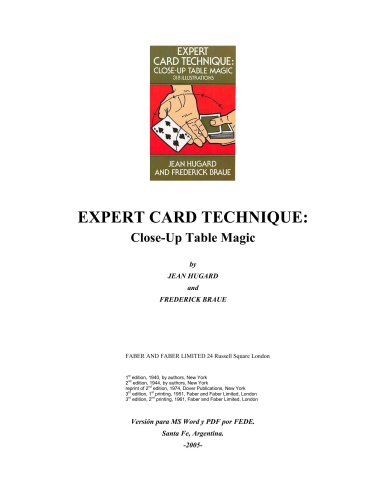 Expert Card Technique Close Up Table Magic