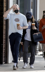 Victoria Pedretti & Dylan Arnold - Spotted for the first time together as couple while out for coffee in Los Angeles, November 5, 2021