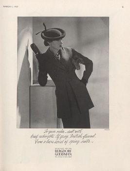1937 BERGDORF GOODMAN Womens Fashion Clothing Gray British 