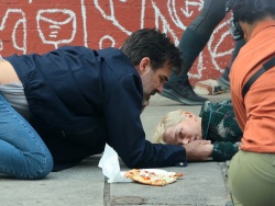 Michelle Williams - Filming at the ''Dying for Sex'' Set in Brooklyn NY 04/17/2024