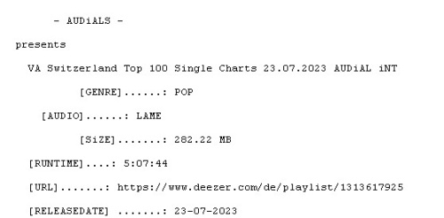 VA-Switzerland Top 100 Single Charts 23.07.2023-AUDiAL iNT