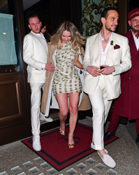 Lily James - Leaving her 35th Birthday Party at Apollo's Muse Members CLub in London April 6, 2024