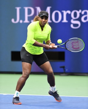 Serena Williams - practises during the 2019 US Open at the Arthur Ashe Stadium in Flushing Meadows, 23 August 2019
