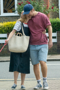 Sophie Rundle - Seen with her boyfriend Matt Stokoe walking their dog in South London, August 17, 2019