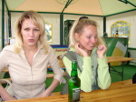 Under the table upskirts with blonde friends