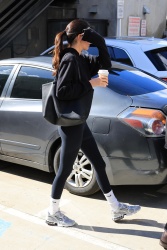Kendall Jenner - A bit camera shy in leggings, Los Angeles CA - February 9, 2024