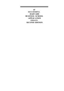65 Successful Harvard Business School Application Essays, 2nd Edition
