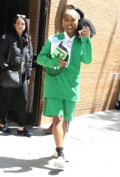 Arsema Thomas - Seen at The View in New York City wearing a green ensemble, May 5, 2023