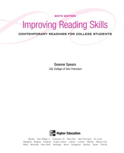 Improving Reading Skills, 6th Edition