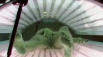 Czechav Busty model masturbating in solarium 2