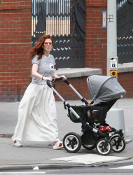 Rose Leslie - Takes her newborn for a stroll in the city in New York, June 29, 2021