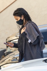 Camila Mendes - Seen getting her hair done at a salon in Studio City, January 3, 2021