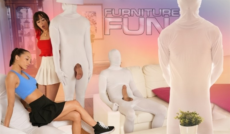 Alexis Tae, Whitney Wright - This Furniture Can Fuck?! Two Freeuse Girls Go for a Ride 1080p