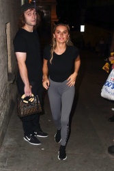 Amber Davies - Leaving the Savoy Theatre after performance in 9 to 5 The Musical in London, August 6, 2019