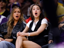 Olivia Rodrigo and Tate McRae - attend the NBA game between the Los Angeles Lakers and Brooklyn Nets, Los Angeles CA - January 19, 2024