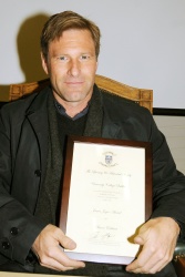 Aaron Eckhart - Receives the James Joyce Award from the Historical and Literary Society in Dublin on May 12, 2008