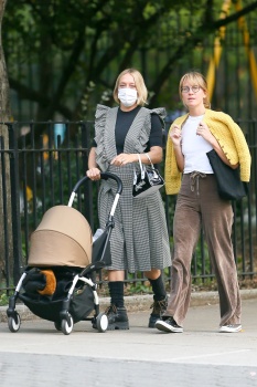 Chloe Sevigny - Steps out for a walk with her baby and a friend in New York City, September 22, 2020