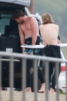 Liam Hemsworth - as he catches waves with a friend in Malibu, California - June 5, 2018