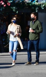 Jordana Brewster - goes on a coffee run with her Boyfriend Mason Morfit in Brentwood, California | 01/21/2021
