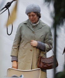 Olivia Colman - Filming new Sky / HBO mini series 'Landscapers' in Essex, April 8, 2021