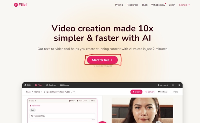 fliki.ai  會做影片的AI工具 AI自動生成影片