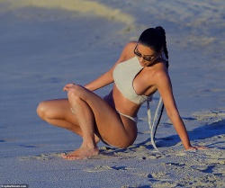 Kim Kardashian -wearing a bikini out in Mexico - 01/14/2020