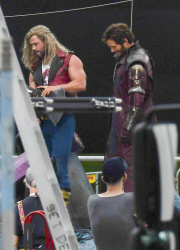 Chris Pratt & Chris Hemsworth - On the set of 'Thor: Love and Thunder' in Sydney, February 1, 2021