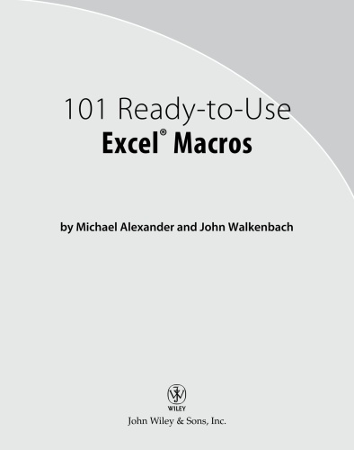 101 Ready To Use Excel Macros