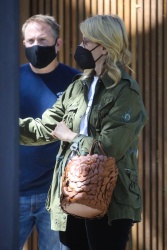 Laura Dern - Checks on the remodeling of her home in Santa Monica, April 28, 2021