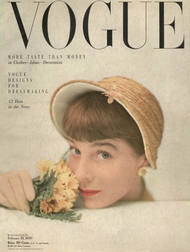 Cover - Vogue May 15, 1950. Can you spot the Louis Vuitton?