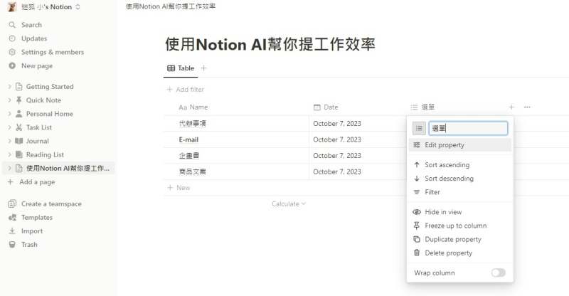 Notion AI ChatGPT AI秘書  工作效率 AI助手 知識管理