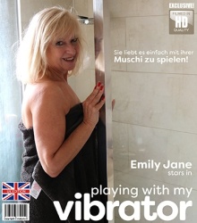 Mature - Emily Jane (EU) (63) - Gracefull mature Emily Jane is lying in bed thinking of one thing... a thumping vibrator in her wet pussy!  Mature.nl