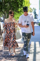 Selma Blair - Dons a beautiful and colorful dress while out with her man Ron Carlson during a coffee run in West Hollywood, April 29, 2021