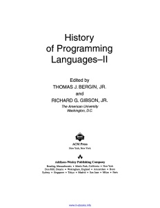 History of Programming Languages