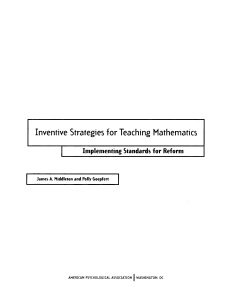Inventive Strategies for Teaching Mathematics
