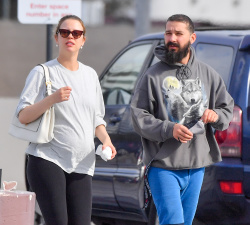 Mia Goth & Shia LaBeouf - Was seen displaying her rather large baby bump as they steps out in Pasadena, January 16, 2022