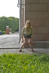 DirtyPublicNudity Public pissing blonde leaves a big wet spot