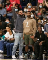 Drake & Michael B Jordan - At a basketball game in Chatsworth 06/17/2021