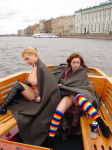 Babes on the river open their blankets to flash  DirtyPublicNudity 