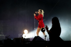 Miley Cyrus performs on stage during Lollapalooza 2021 Day 1 Grant Park Chicago 07/29/2021