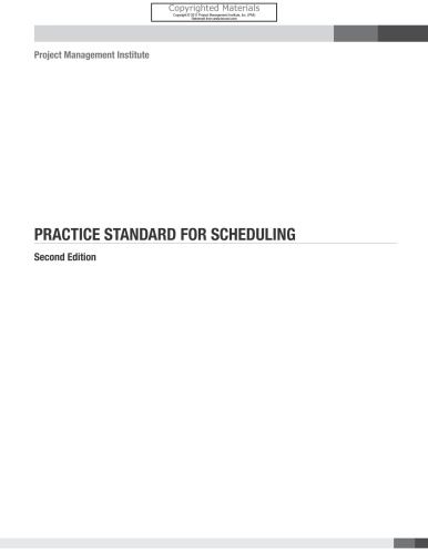 Practice Standard for Scheduling