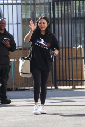 Sunisa Lee - Is all smiles as she heads into the DWTS studio in Los Angeles, October 16, 2021