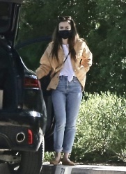 Charlie McDowell & Lily Collins - are seen out visiting friends in Pasadena, California | 02/06/2021