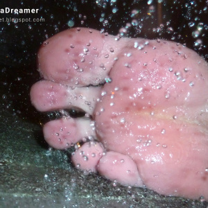 Foot model Karina naked bare feet under the shower Foot model Karina shows here bare feet naked under the shower, female foot fetish pictures at Karina's Foot Blog