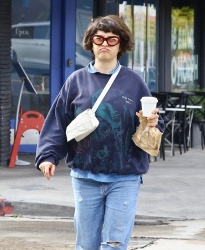 Alia Shawkat - Rocks a messy bob cut for morning coffee run in Los Feliz, March 16, 2023