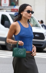 Zoë Kravitz - Goes bra-free for lunch in New York, July 25, 2021