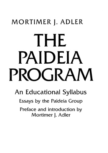 The Paideia Program An Educational Syllabus