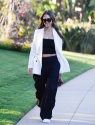 Jessica Alba - Stylish in a crop top and blazer, out and about in Los Angeles CA - April 11, 2024